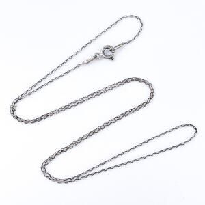 Vintage Italy Sterling Silver 925 0.5mm Cable Chain Necklace 18.5”
